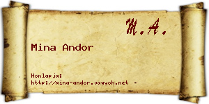 Mina Andor névjegykártya